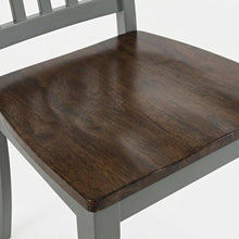 Farmhouse Acacia Wood Dining Chair, Autumn Brown/Grey, Set of 2