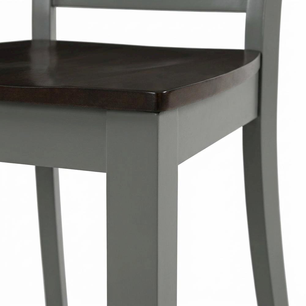 Farmhouse Acacia Wood Dining Chair, Autumn Brown/Grey, Set of 2