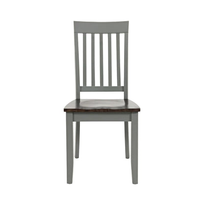 Farmhouse Acacia Wood Dining Chair, Autumn Brown/Grey, Set of 2