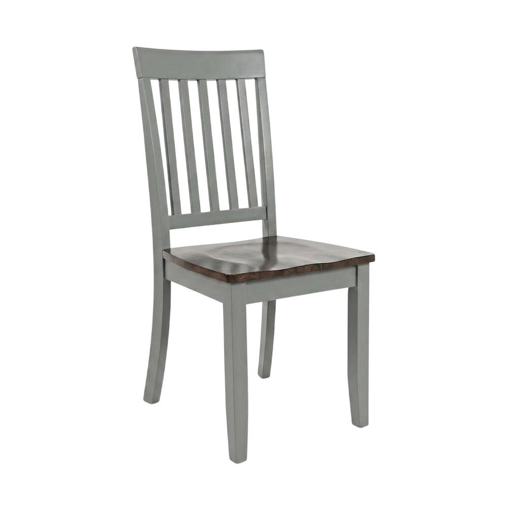 Farmhouse Acacia Wood Dining Chair, Autumn Brown/Grey, Set of 2