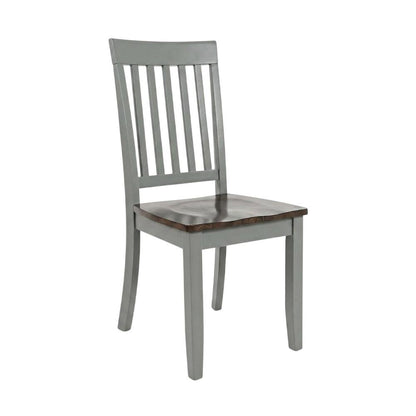 Farmhouse Acacia Wood Dining Chair, Autumn Brown/Grey, Set of 2
