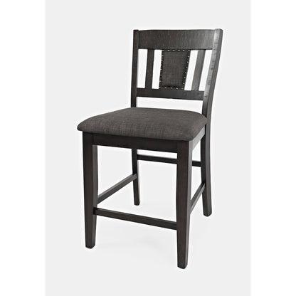 Upholstered Slatback Counter Height Stool with Nailhead Trim (Set of 2)