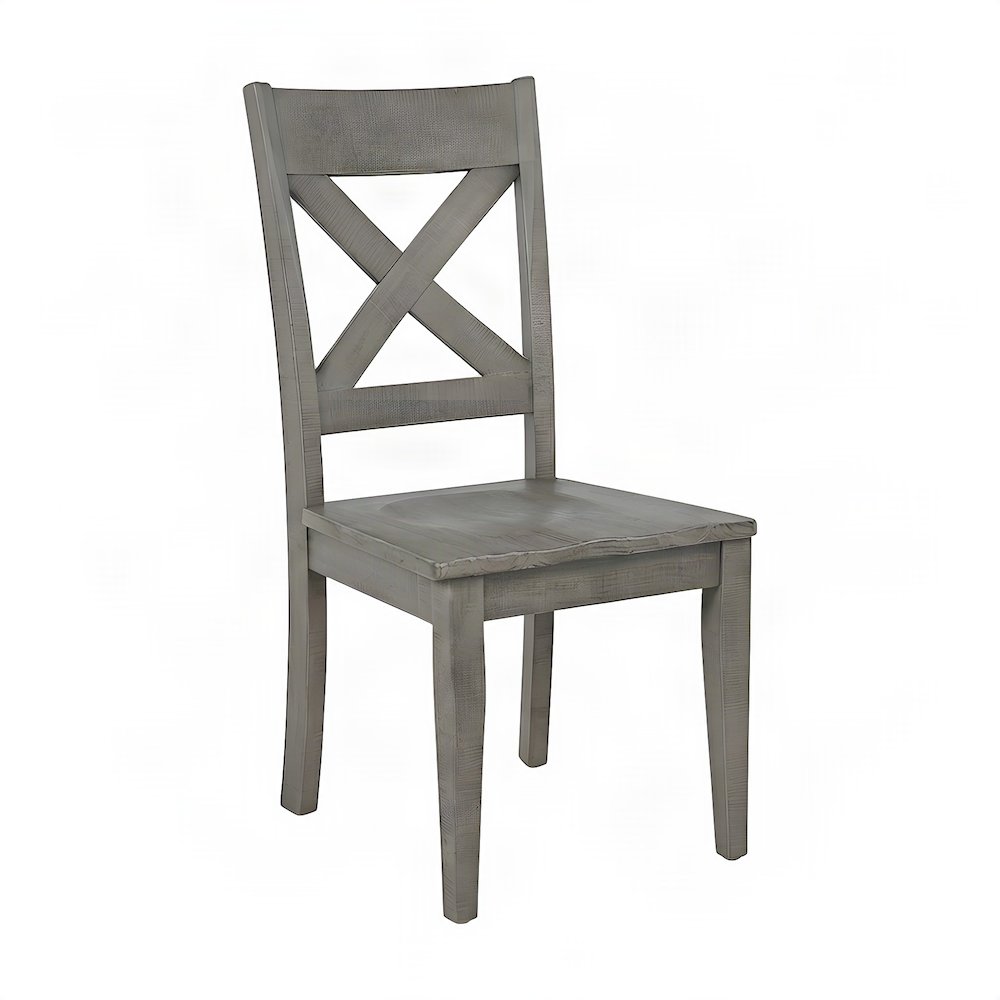 Distressed Solid Pine Farmhouse X-Back Kitchen Dining Chairs, Set of 2, Chair