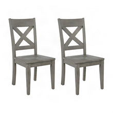 Distressed Solid Pine Farmhouse X-Back Kitchen Dining Chairs, Set of 2, Chair
