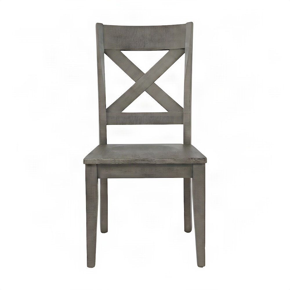 Distressed Solid Pine Farmhouse X-Back Kitchen Dining Chairs, Set of 2, Chair