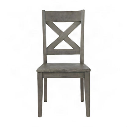 Distressed Solid Pine Farmhouse X-Back Kitchen Dining Chairs, Set of 2, Chair