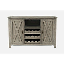 Reclaimed Solid Wood Buffet Server with Wine Bottle and Glass Storage