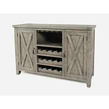 Reclaimed Solid Wood Buffet Server with Wine Bottle and Glass Storage