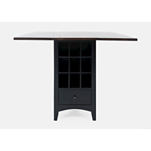 Solid Wood Farmhouse Storage Counter Drop Leaf Dining Table with Wine Rack