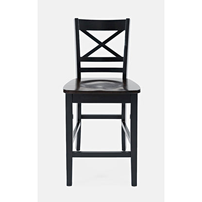 Asbury Park Solid Acacia Farmhouse X Back Stool (Set of 2)