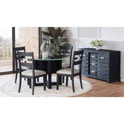 Altamonte Contemporary 48" Round Dining Table with Glass Top