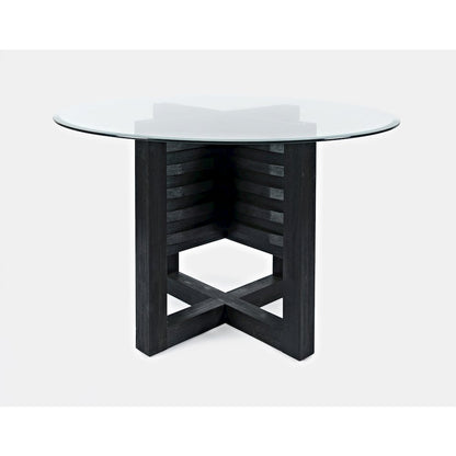 Altamonte Contemporary 48" Round Dining Table with Glass Top