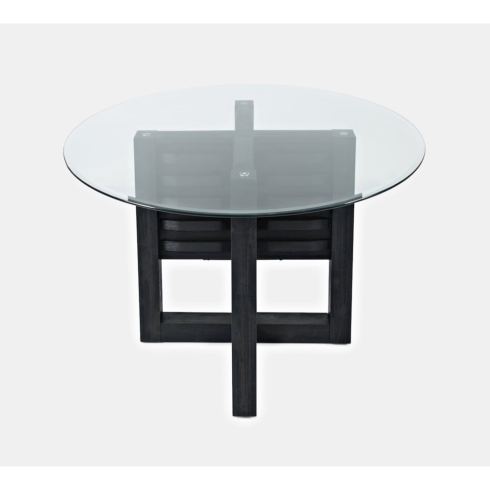 Altamonte Contemporary 48" Round Dining Table with Glass Top