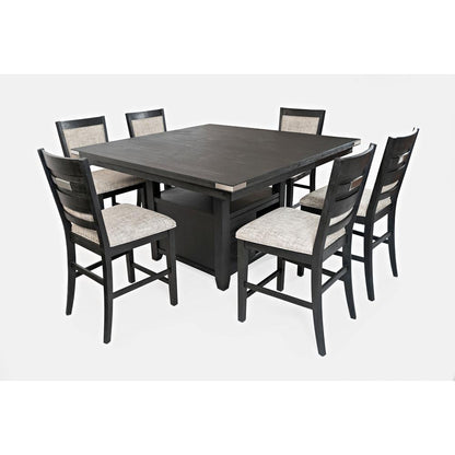 Upholstered Counter Stool - Dark Charcoal, Set of Two