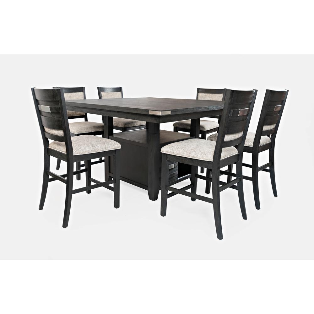 Upholstered Counter Stool - Dark Charcoal, Set of Two