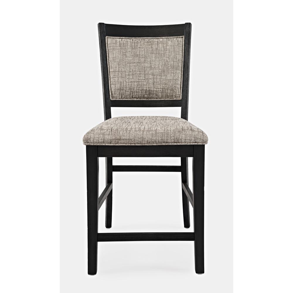 Upholstered Counter Stool - Dark Charcoal, Set of Two
