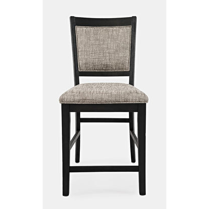 Upholstered Counter Stool - Dark Charcoal, Set of Two