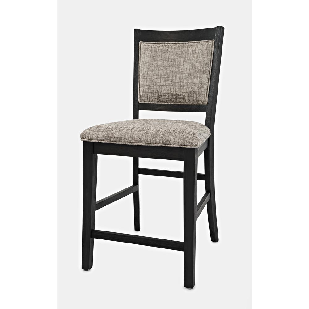 Upholstered Counter Stool - Dark Charcoal, Set of Two