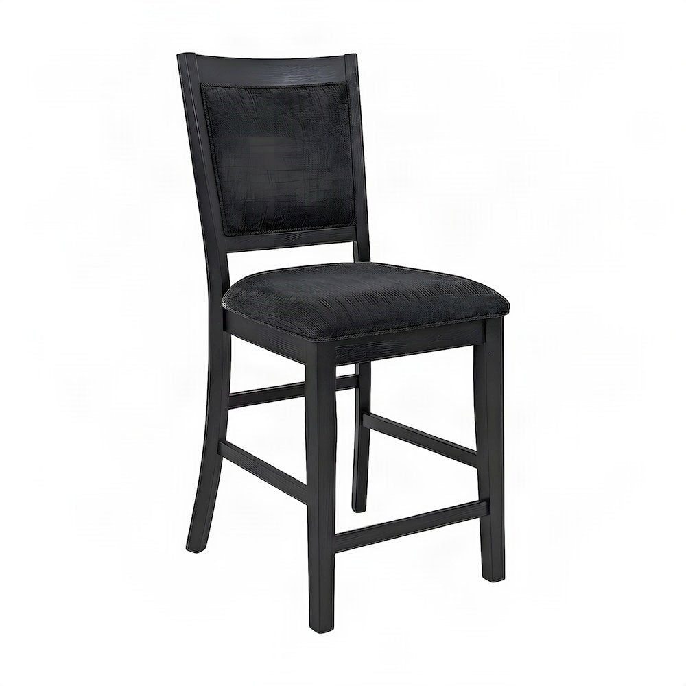 Upholstered Contemporary Counter Height Bar Stools, Set of 2, Dark Charcoal