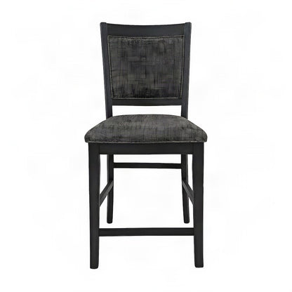 Upholstered Contemporary Counter Height Bar Stools, Set of 2, Dark Charcoal