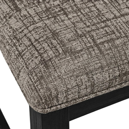 Upholstered Contemporary Counter Height Bar Stools, Set of 2, Dark Charcoal