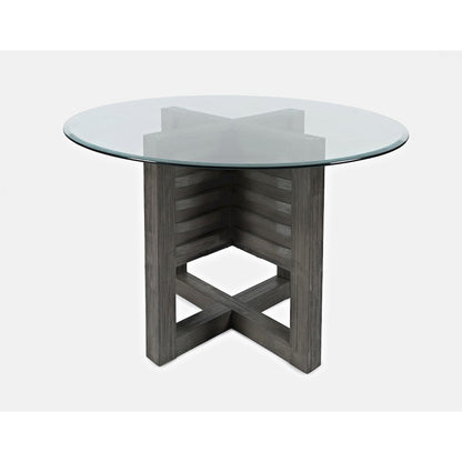Altamonte Contemporary 48" Round Dining Table with Glass Top