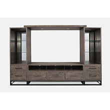 Distressed Solid Wood Entertainment Center with 70'' TV Console and LED Lights