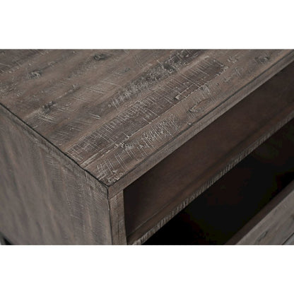 Distressed Solid Wood Entertainment Center with 70'' TV Console and LED Lights