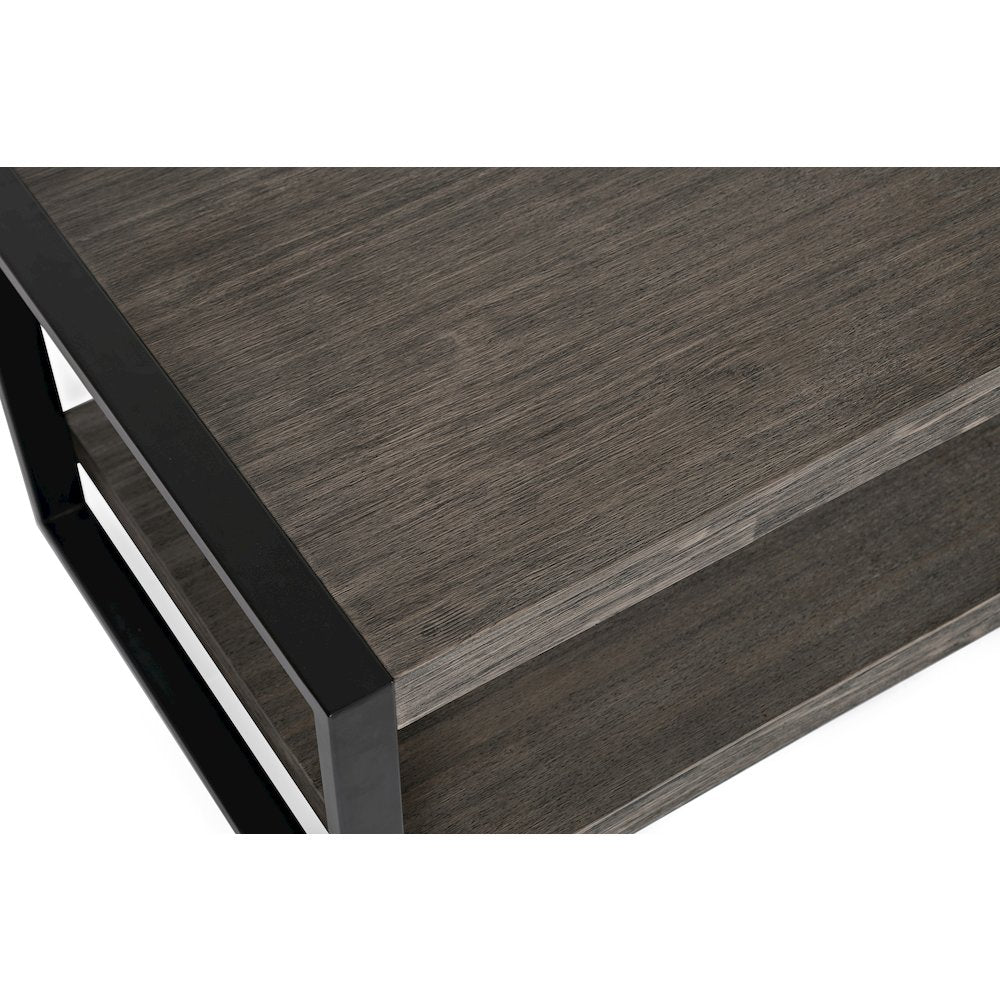 Pinnacle Modern Loft Iron and Wood Grey Coffee Table
