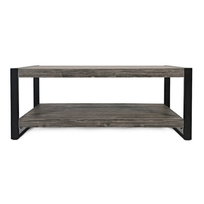 Pinnacle Modern Loft Iron and Wood Grey Coffee Table