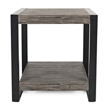 Pinnacle Modern Loft Iron and Wood Grey End Table