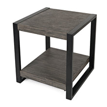 Pinnacle Modern Loft Iron and Wood Grey End Table