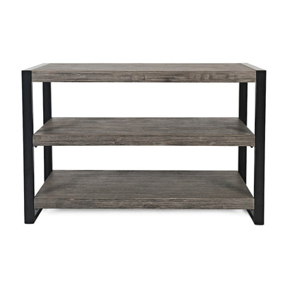 Pinnacle Modern Loft Iron and Wood Grey Sofa Table