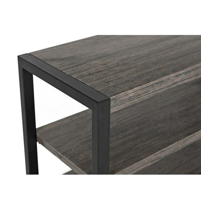 Acacia Veneer and Iron Industrial Entryway Console Table, Wire Brush