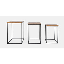 Brody Square Modern Rustic Solid Wood and Metal Nesting End Tables - Set of 3