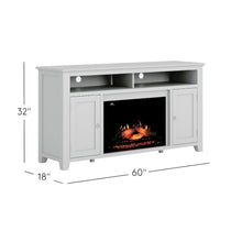 Bakersfield Rustic 60" Storage Console TV Stand with Electric Fireplace