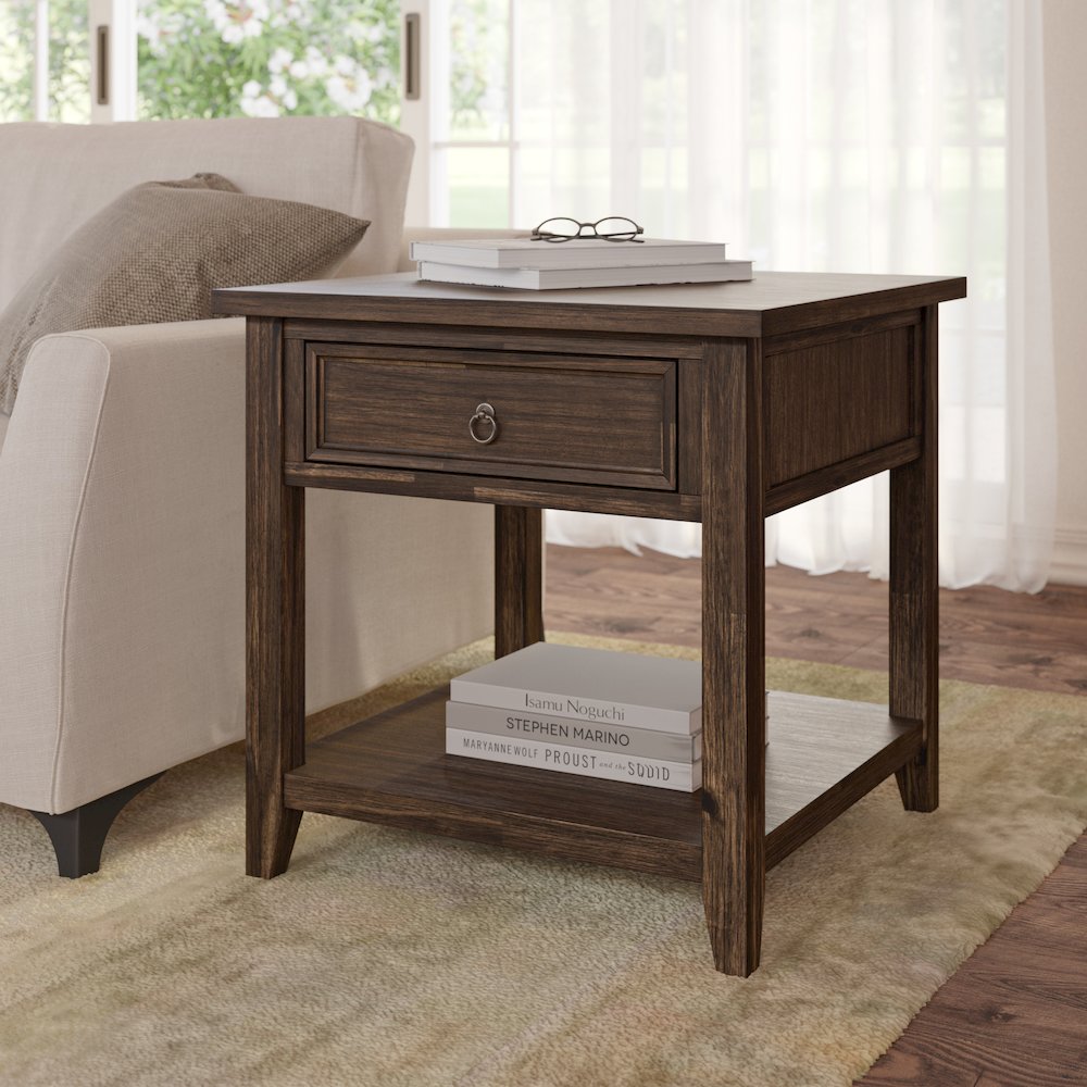 Bakersfield Mission Style  End Table with Drawer