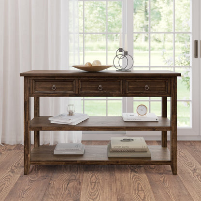 Bakersfield Mission Style  Sofa Table with Three Drawers