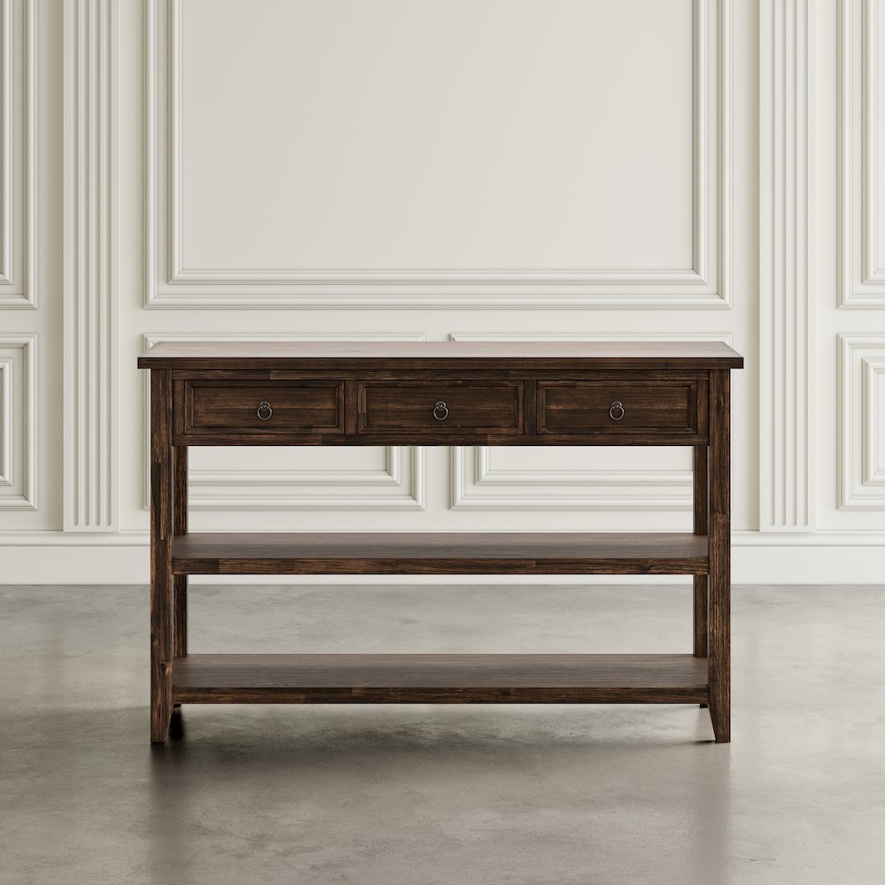 Bakersfield Mission Style  Sofa Table with Three Drawers