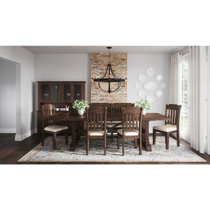 Bakersfield Mission Style  57'' Solid Acacia Upholstered Dining Bench