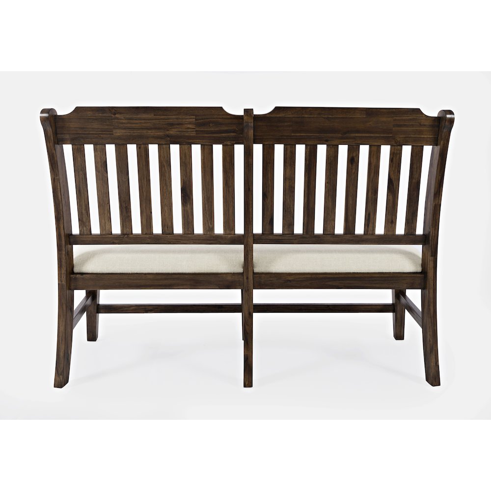 Bakersfield Mission Style  57'' Solid Acacia Upholstered Dining Bench