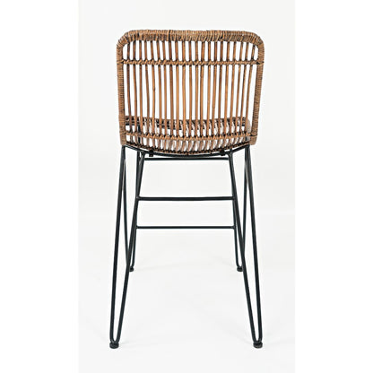 Weaver Hairpin Modern Global Rattan Counter Barstool (Set of 2)