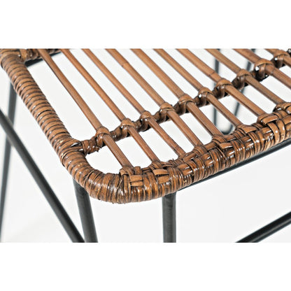 Weaver Hairpin Modern Global Rattan Counter Barstool (Set of 2)