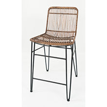 Weaver Hairpin Modern Global Rattan Counter Barstool (Set of 2)