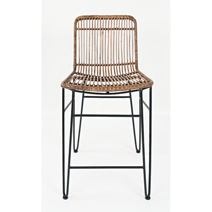 Weaver Hairpin Modern Global Rattan Counter Barstool (Set of 2)
