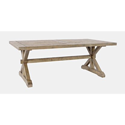 Carlyle Crossing Modern Rustic Distressed Solid Wood Coffee Table with Trestle