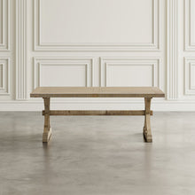 Carlyle Crossing Modern Rustic Distressed Solid Wood Coffee Table with Trestle