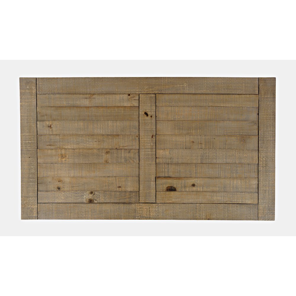 Carlyle Crossing Modern Rustic Distressed Solid Wood Coffee Table with Trestle