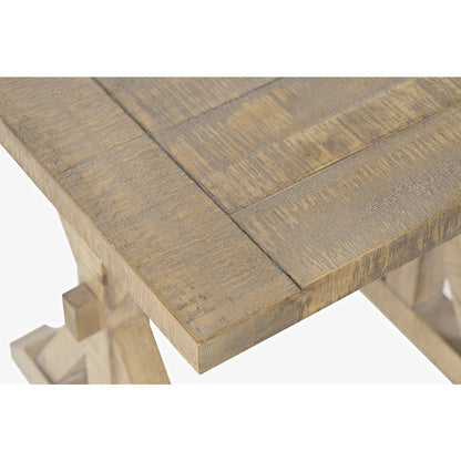 Carlyle Crossing Modern Rustic Distressed Solid Wood End Table with Trestle