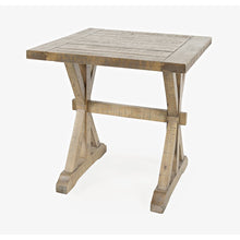 Carlyle Crossing Modern Rustic Distressed Solid Wood End Table with Trestle